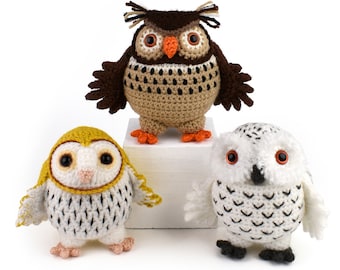 Three Little Owls - Sylvie, Eddie and Barney - Amigurumi Crochet Pattern