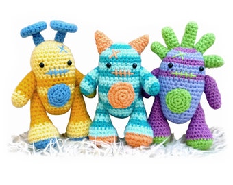 Mini Monsters, Harry, Barry and Larry - Amigurumi Crochet Pattern