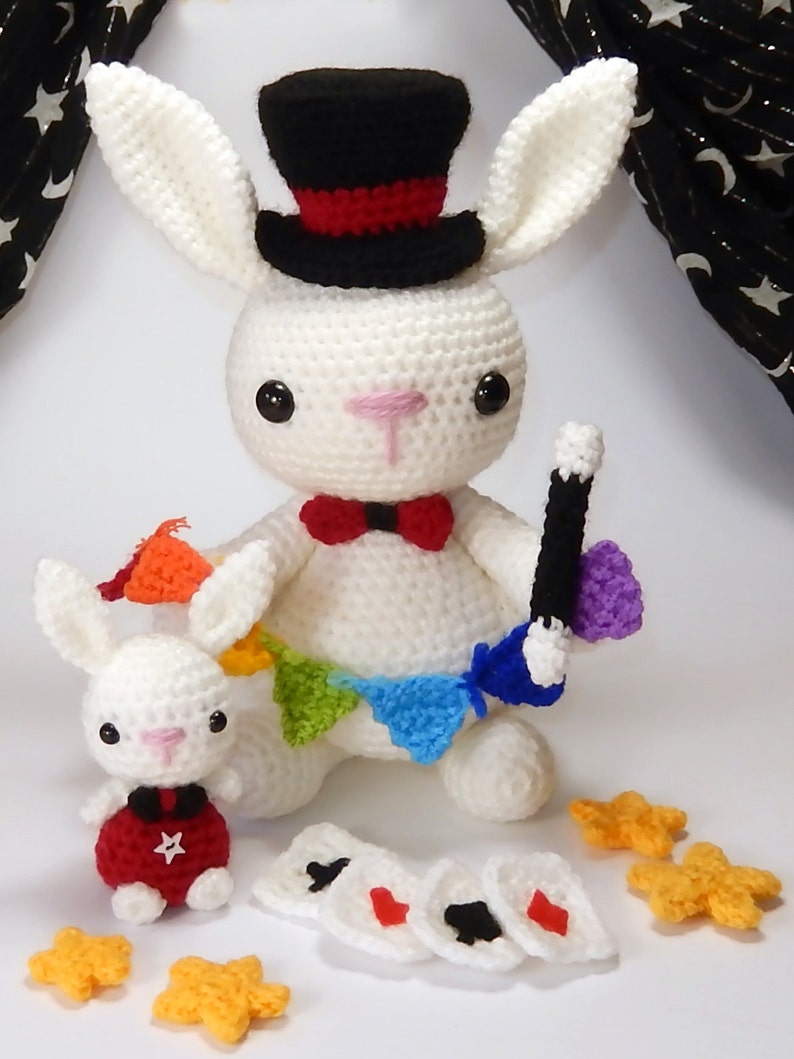 The Great Marvello and Little Marvin, Magician Rabbits Amigurumi Crochet Pattern image 2