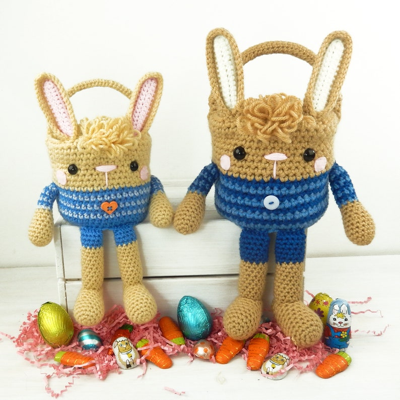 Rabbit and Lamb Easter Baskets Amigurumi Crochet Pattern image 3