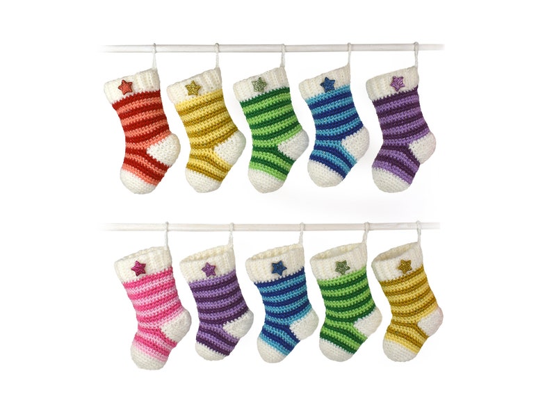 Miniature Christmas Stockings Crochet Pattern image 1