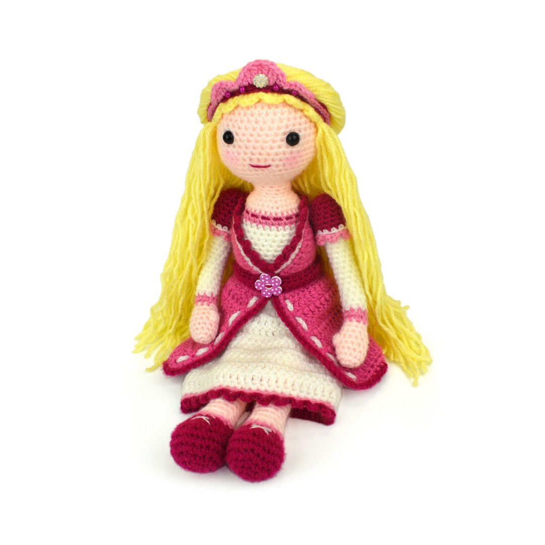 お姫様　プリンセスぬいぐるみ　人形 カギ針編み　可愛いピンクショルダーバッグ お姫様 プリンセスぬいぐるみ 人形 カギ針編み 可愛いピンク