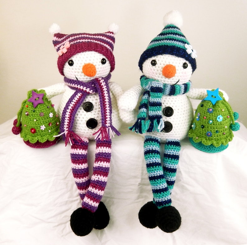 Mr & Mrs Snow with Christmas Tree Gift Bag Amigurumi Crochet Pattern image 5