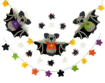 Crochet Pattern - Halloween Bat Bunting - Amigurumi