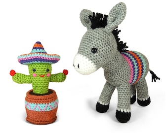 Dante the Donkey and Carlos the Cactus - Amigurumi Crochet Pattern