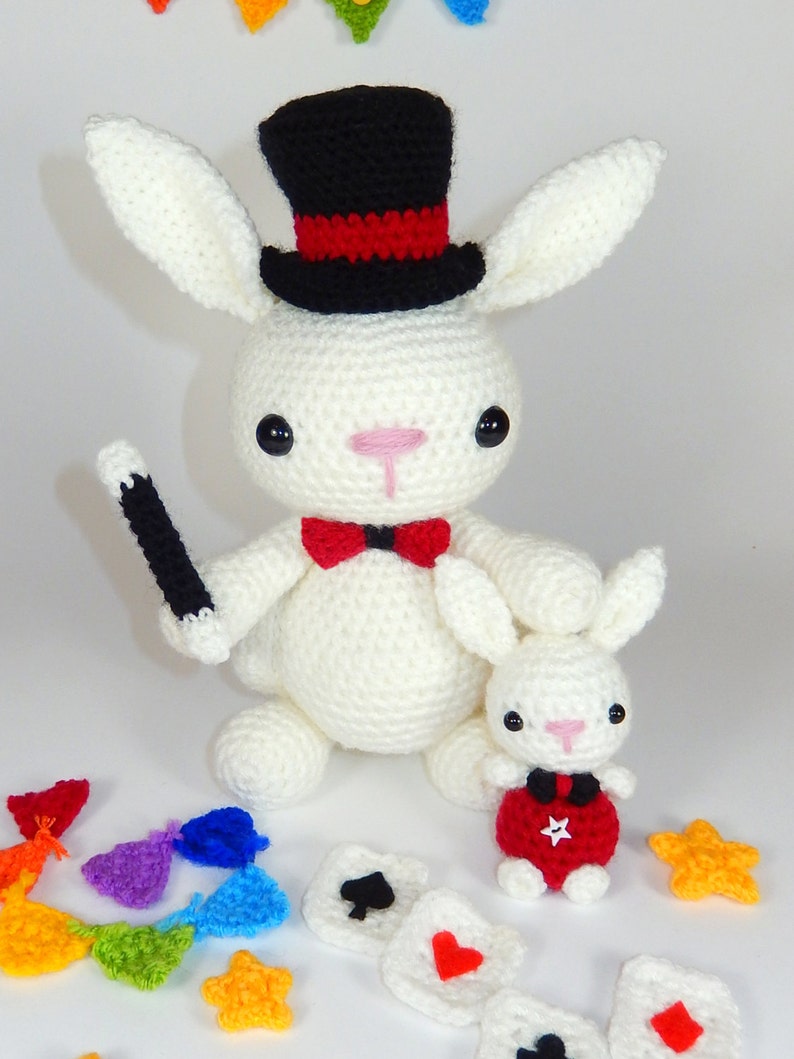 The Great Marvello and Little Marvin, Magician Rabbits Amigurumi Crochet Pattern image 4