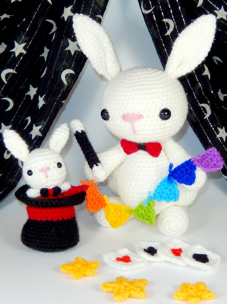 The Great Marvello and Little Marvin, Magician Rabbits Amigurumi Crochet Pattern image 5