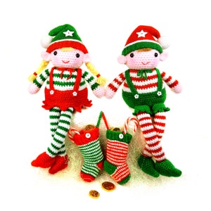 Evie and Elvis the Christmas Elves - Amigurumi Crochet Pattern