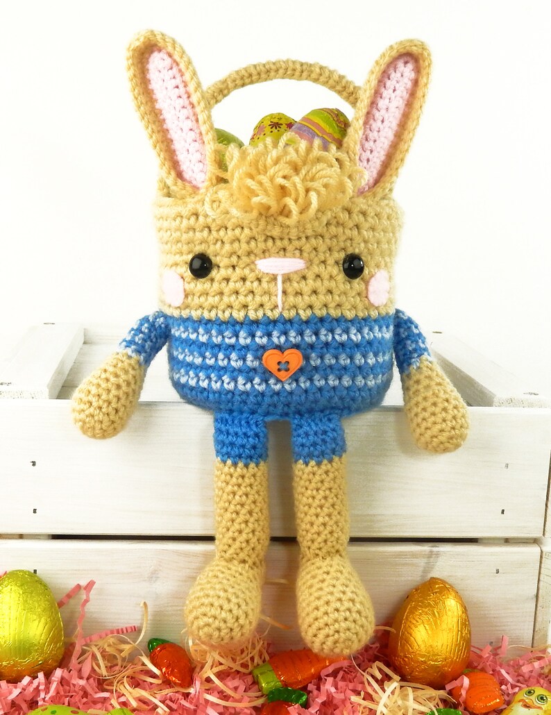 Rabbit and Lamb Easter Baskets Amigurumi Crochet Pattern image 5