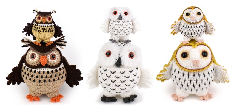 Three Little Owls Sylvie, Eddie and Barney Amigurumi Crochet Pattern image 9