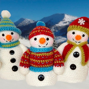 Frosty, Freezy and Fred Snowman Amigurumi Crochet Pattern image 2
