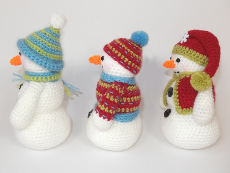 Frosty, Freezy and Fred Snowman Amigurumi Crochet Pattern image 6