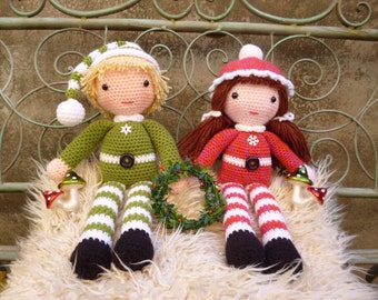 Beau and Belle Christmas Winter Dolls - Amigurumi Crochet Pattern