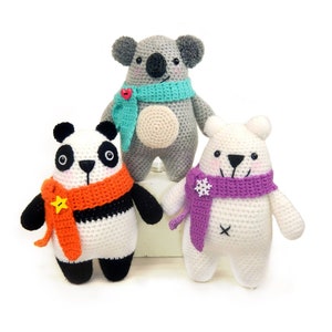 Ning Ning, Norris and Nook, Panda, Koala and Polar Bear- Amigurumi Crochet Pattern