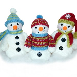 Frosty, Freezy and Fred Snowman Amigurumi Crochet Pattern image 1