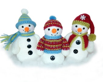 Frosty, Freezy and Fred -  Snowman Amigurumi Crochet Pattern