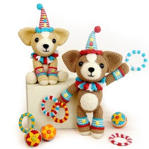 Crochet Pattern - Diggory and Dave, the Dancing Circus Dogs - Amigurumi