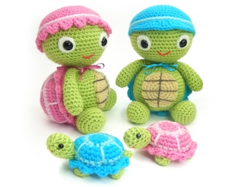 Tommy and Tammy Tortoise - Amigurumi Crochet Pattern