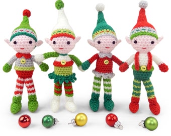 Christmas Elf Quartet - Amigurumi Crochet Pattern