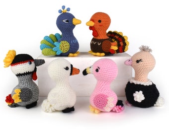 Crochet Pattern - Long-necked Feathered Friends - Amigurumi Pattern