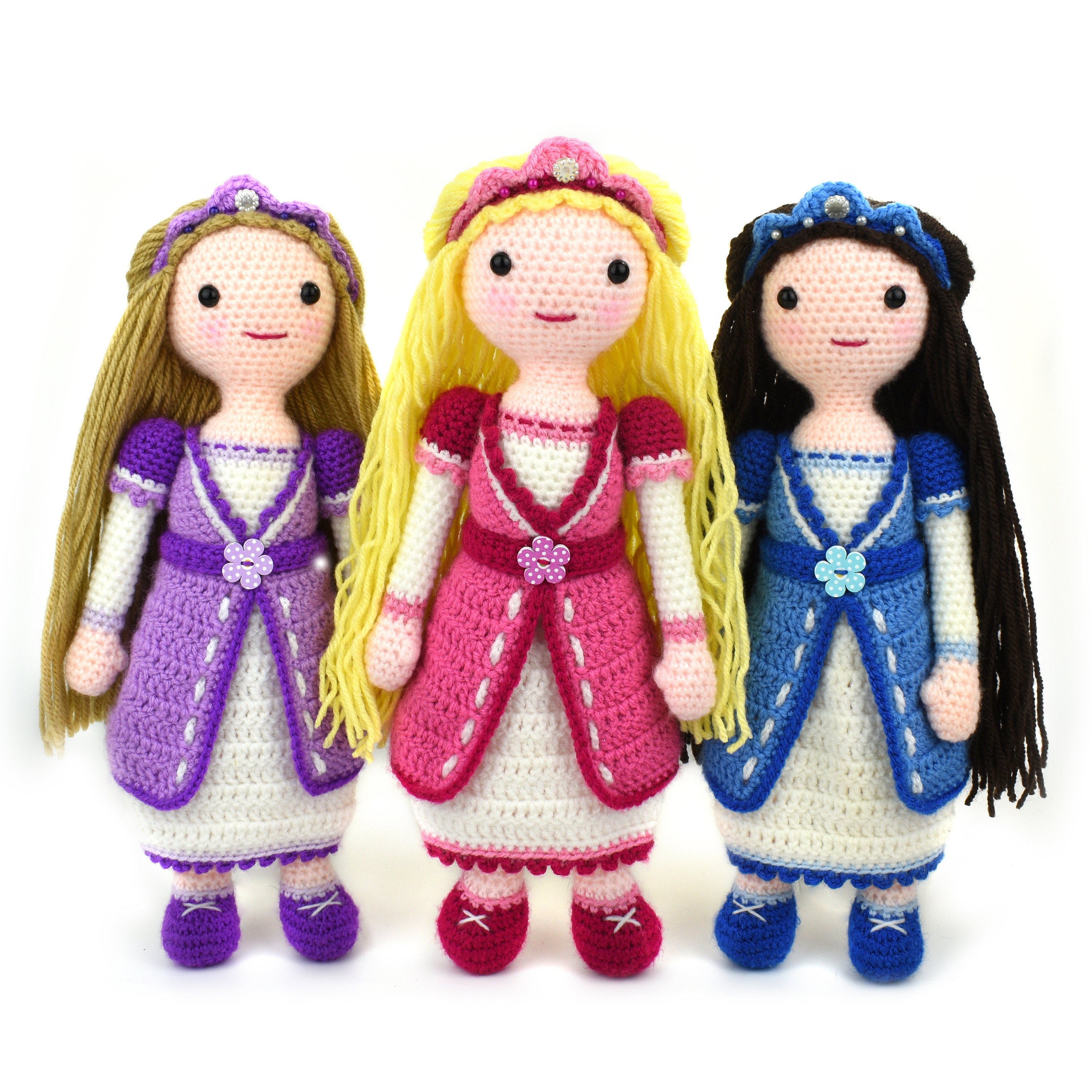 お姫様プリンセスぬいぐるみ人形 カギ針編み可愛いピンクショルダーバッグ