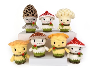 Crochet Pattern - Mischievous Mushrooms - Amigurumi