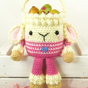 Rabbit and Lamb Easter Baskets Amigurumi Crochet Pattern image 7