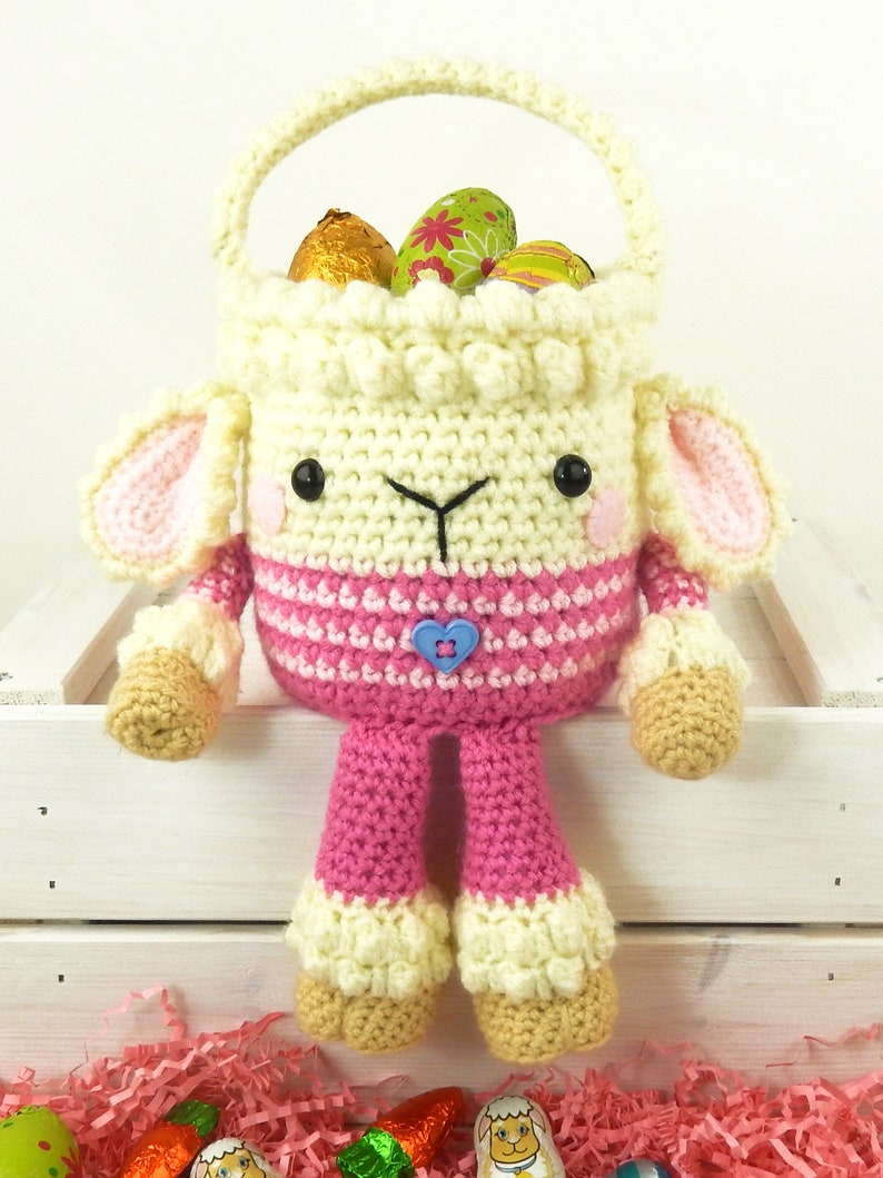 Rabbit and Lamb Easter Baskets Amigurumi Crochet Pattern image 7