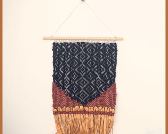 Convergence - Soft Geometry - Threaded Patterns Series - Handoven Textile Artwork - Wall Hanging