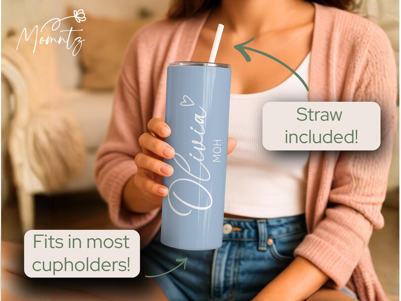 Custom Bridesmaid Proposal Tumbler, Bachelorette Party Tumblers Custom Bridal Bach Party Skinny Tumbler Bridesmaid Proposal Wedding Gift bild 7