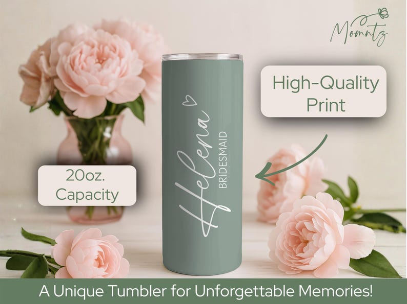 Custom Bridesmaid Proposal Tumbler, Bachelorette Party Tumblers Custom Bridal Bach Party Skinny Tumbler Bridesmaid Proposal Wedding Gift bild 5