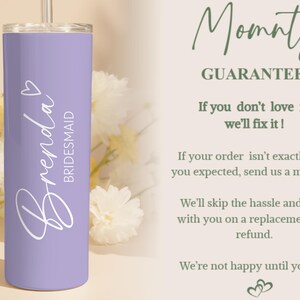 Custom Bridesmaid Proposal Tumbler, Bachelorette Party Tumblers Custom Bridal Bach Party Skinny Tumbler Bridesmaid Proposal Wedding Gift bild 9