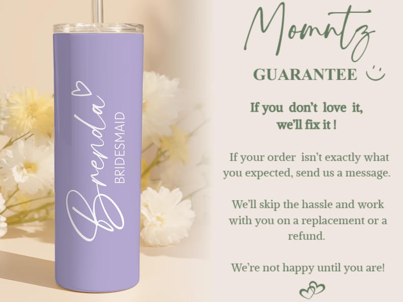 Custom Bridesmaid Proposal Tumbler, Bachelorette Party Tumblers Custom Bridal Bach Party Skinny Tumbler Bridesmaid Proposal Wedding Gift bild 9