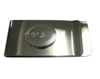 Silver Toned Etched Sleek Komodo Dragon Tie Clip