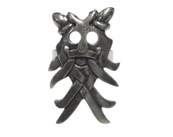 Kjeld Larsen Sterling Silver Viking Odin Mask Brooch Pin #0190