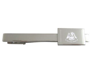 Silver Toned Etched Louisiana State Flag Money Clip