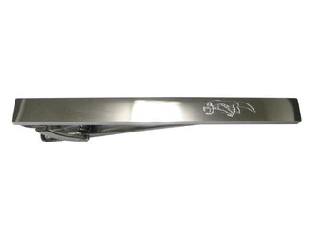Silver Toned Etched Sleek Komodo Dragon Tie Clip