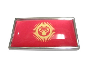Kyrgyzstan Flag Embroidered Patch Kirghizia Iron-On Kyrgyz Republic Emblem