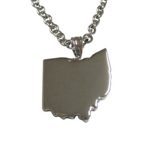 Ohio State Map Shape Pendant Necklace