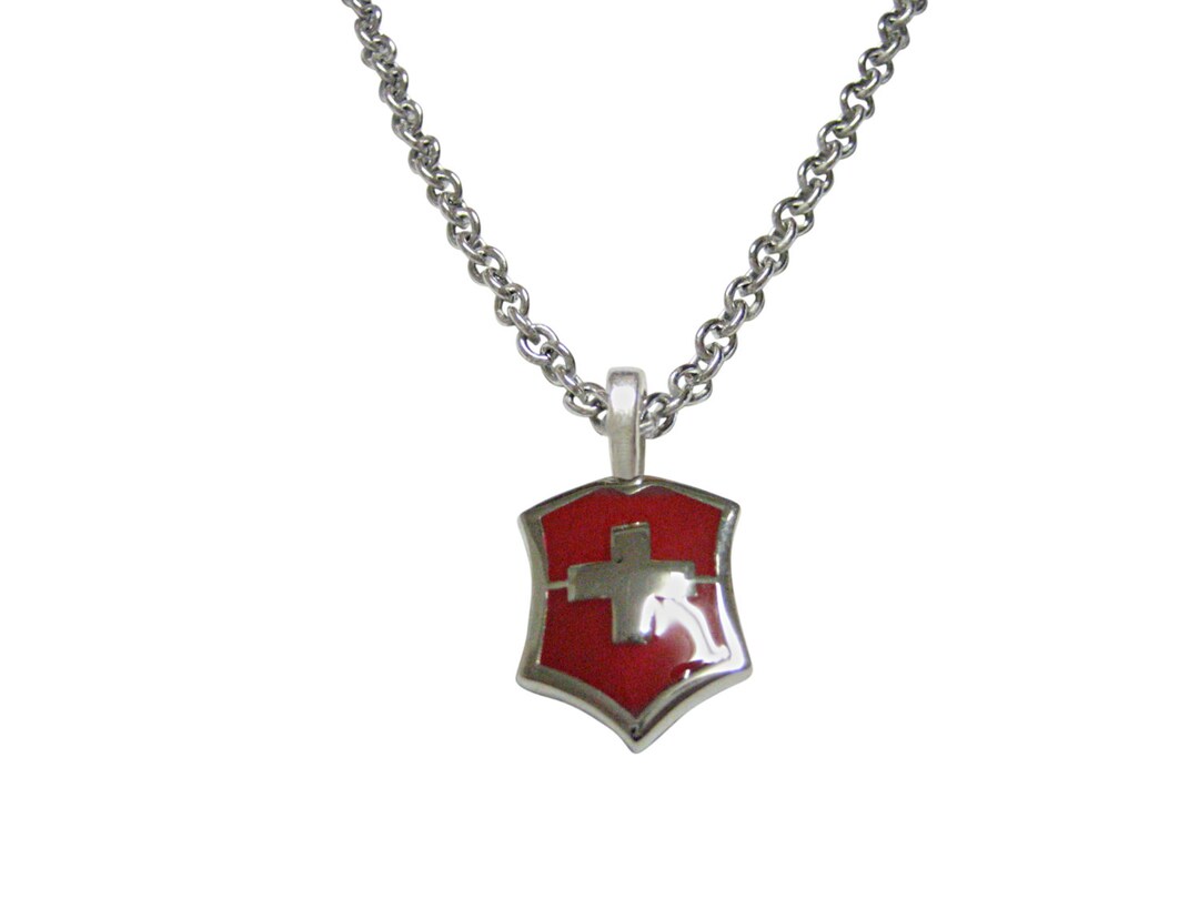 Red Cross Design Necklace - Etsy