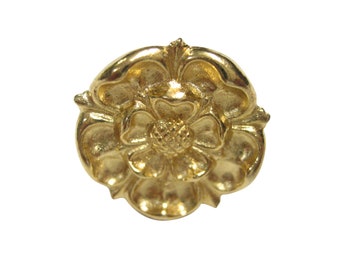 Gold Toned Tudor Rose Adjustable Size Fashion Ring