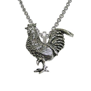 Rooster Chicken Pendant Necklace image 1