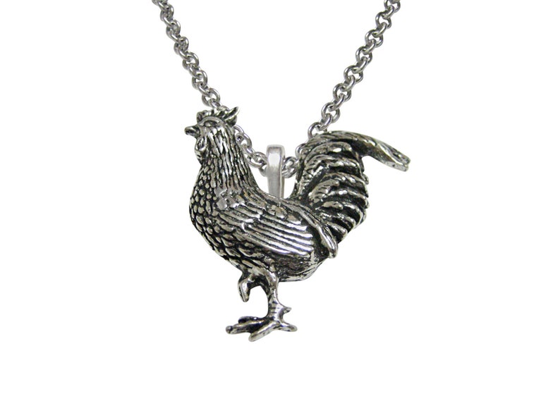Rooster Chicken Pendant Necklace image 1