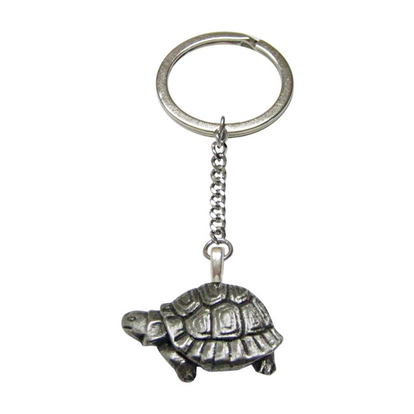 Textured Turtle Tortoise Pendant Keychain