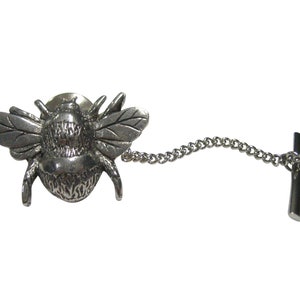 Silver Toned Bumble Bee Bug Insect Tie Tack