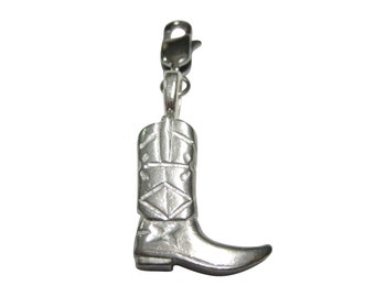 Silber Toned Cowboy Stiefel Anhänger Reißverschluss Pull Charm