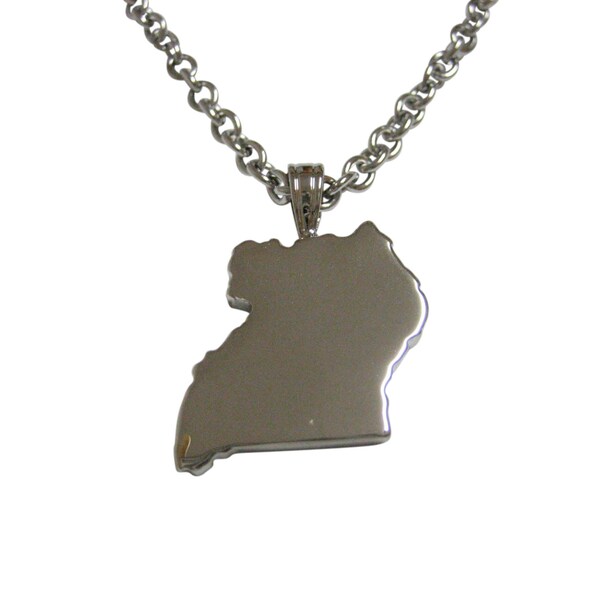 Uganda Map Shape Pendant Necklace