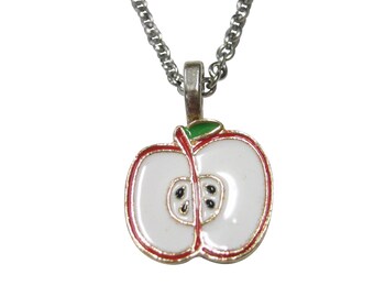 Sliced Apple Fruit Pendant Necklace