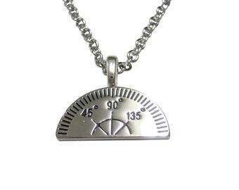 Scientific Engineering Protractor Pendant Necklace