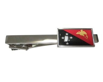 Thin Bordered Papua New Guinea Flag Tie Clip